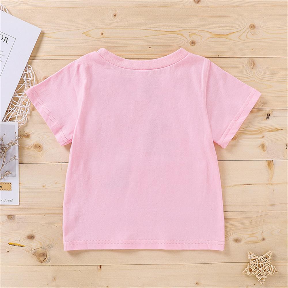 Girls Cartoon Letter Printed Short Sleeve Top Girl Boutique clothes Wholesale - PrettyKid