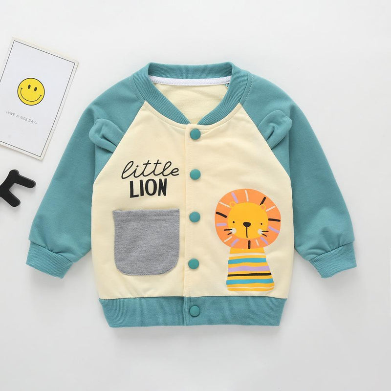 Unisex Cartoon Lion Printed Long Sleeve Jackets Wholesale - PrettyKid