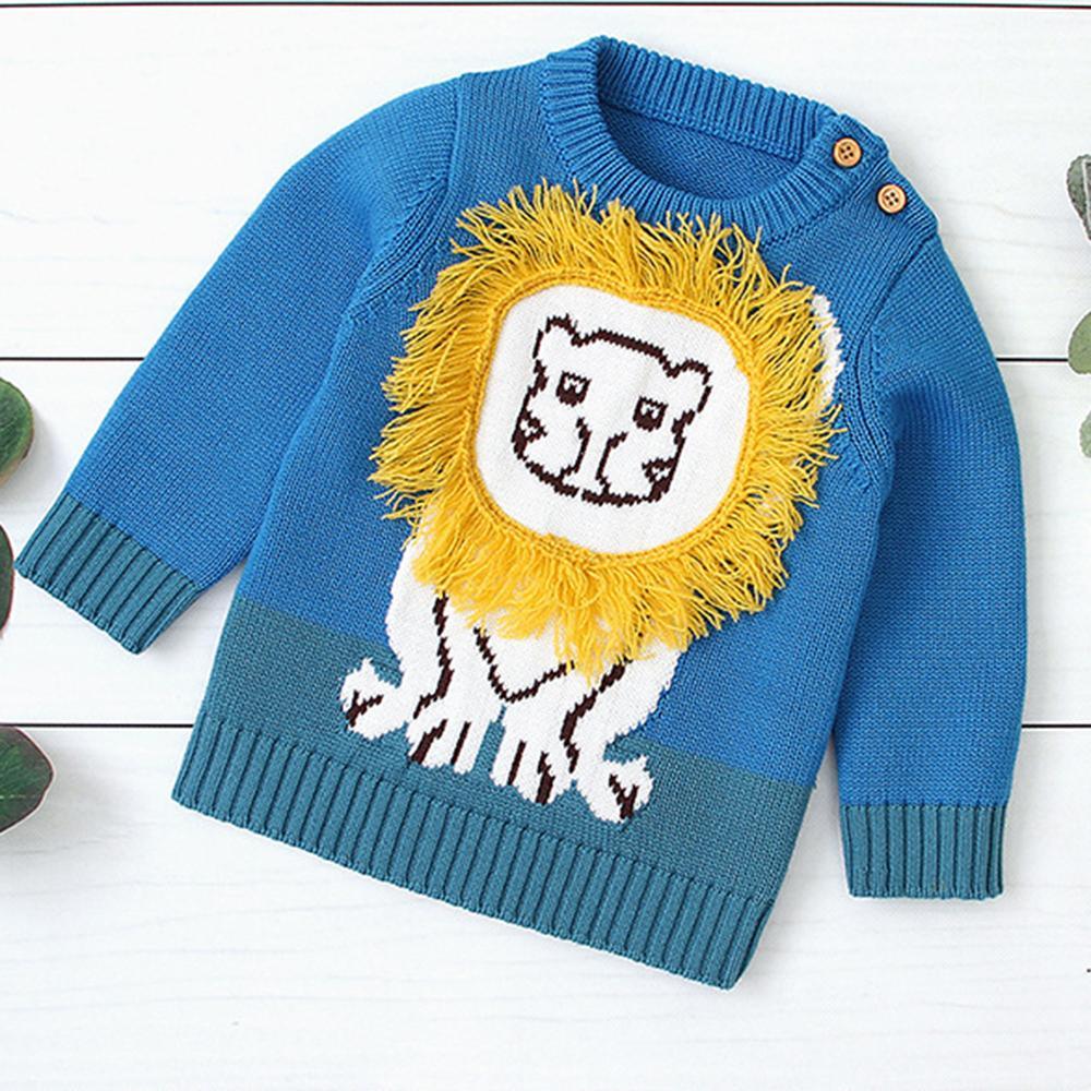 Baby Boys Cartoon Lion Pullover Sweaters Baby Wholesales - PrettyKid