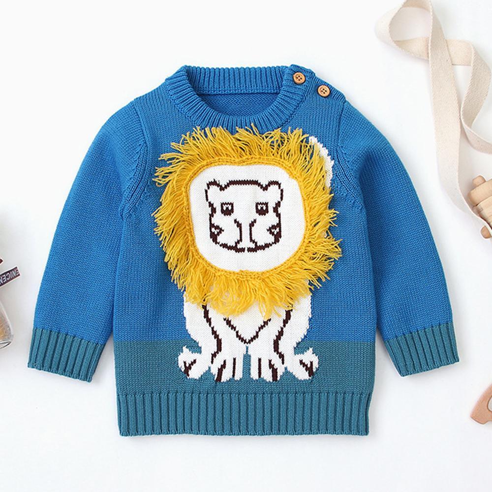 Baby Boys Cartoon Lion Pullover Sweaters Baby Wholesales - PrettyKid