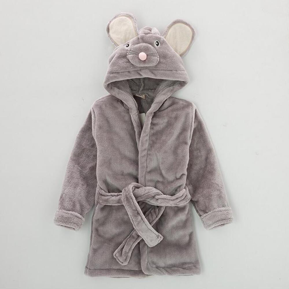 Unisex Cartoon Long Sleeve Hooded Cute Bathrobe Wholesale Childrens Clothing - PrettyKid