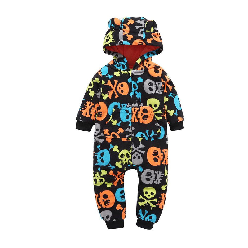 Baby Boys Cartoon Long Sleeve Hooded Romper Baby Clothes Cheap Wholesale - PrettyKid