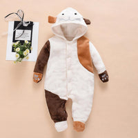 Baby Boys Cartoon Long Sleeve Hooded Romper Bulk Baby Clothing - PrettyKid