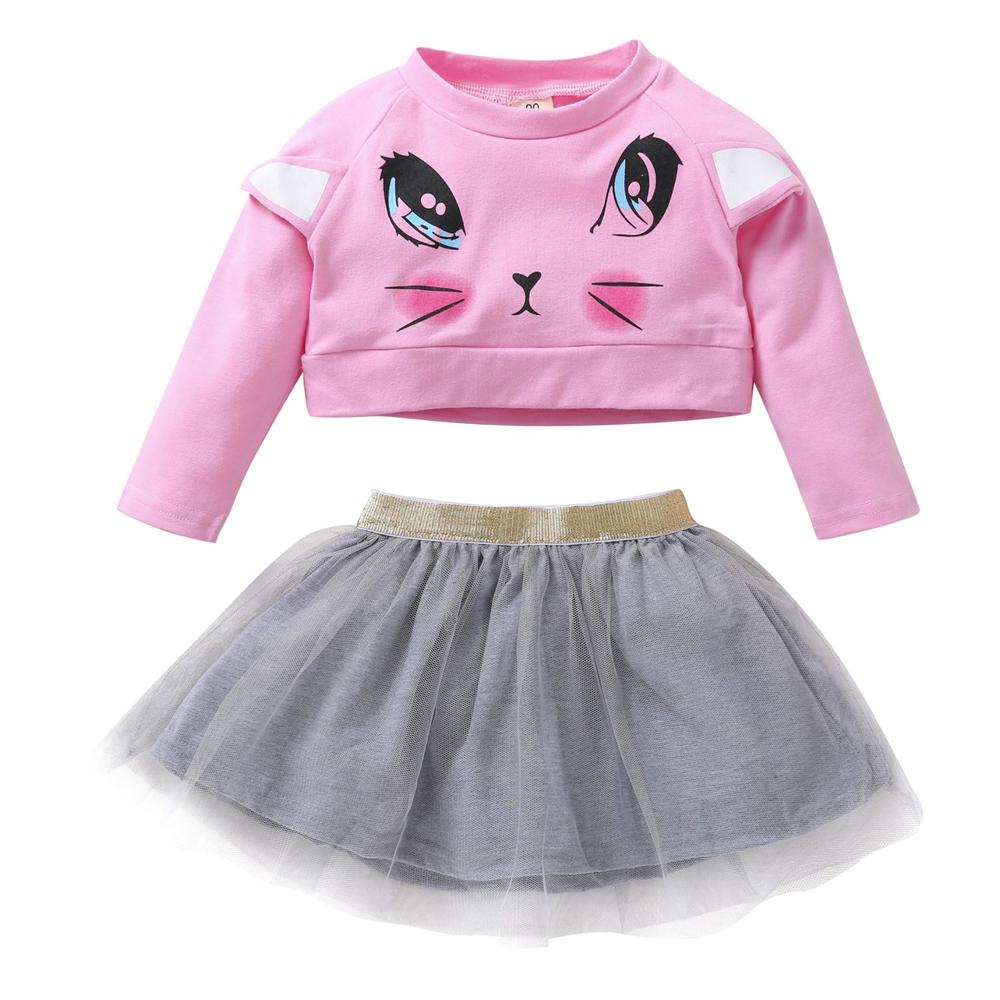 Girls Cartoon Long Sleeve Pullover & Tulle Skirt Tutus Wholesale - PrettyKid