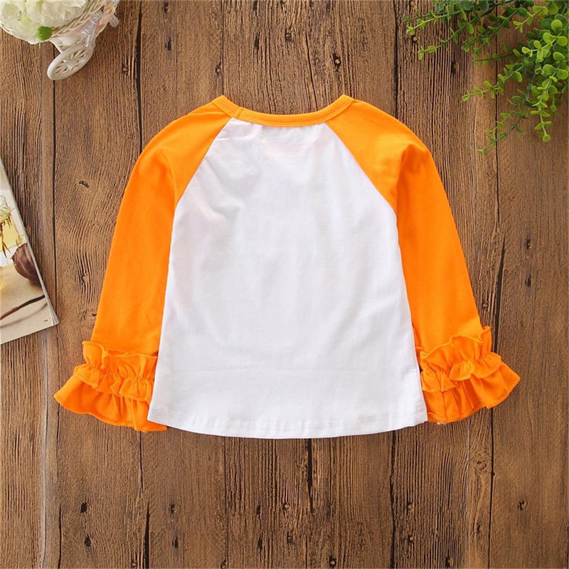 Girls Halloween Cartoon Long Sleeve T-shirt Cheap Baby Girl Clothes Boutique - PrettyKid
