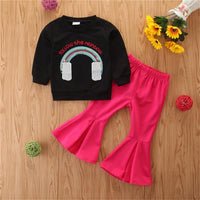 Girls Cartoon Long Sleeve Tops & Bell Bottoms Girls Wholesale - PrettyKid