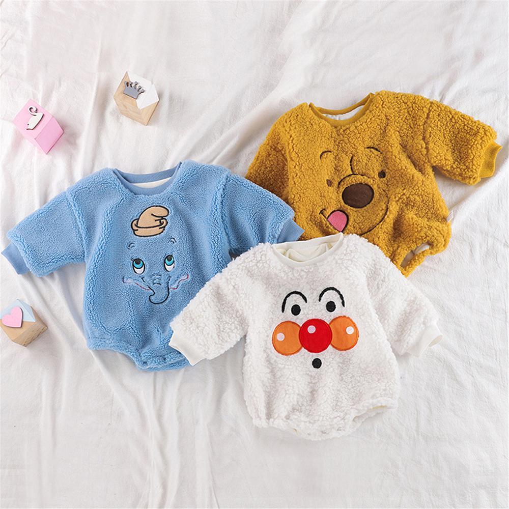 Baby Unisex Cartoon Long Sleeve Warm Romper Wholesale Baby Clothes In Bulk - PrettyKid