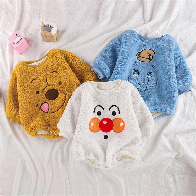 Baby Unisex Cartoon Long Sleeve Warm Romper Wholesale Baby Clothes In Bulk - PrettyKid