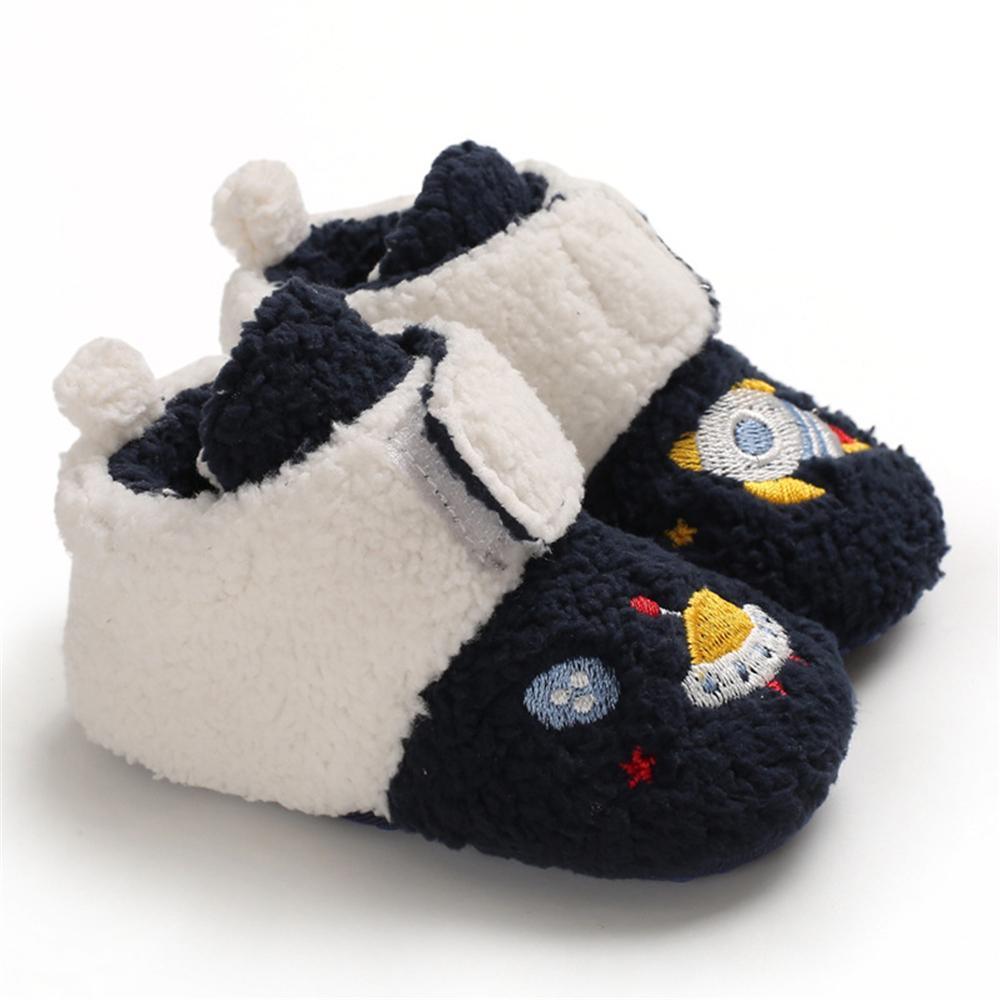 Baby Boys Cartoon Magic Tape Fur Warm Shoes Cheap Kid Shoes Wholesale - PrettyKid