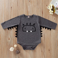 Baby Boys Cartoon Monster Long Sleeve Romper Cheap Baby Clothes In Bulk - PrettyKid