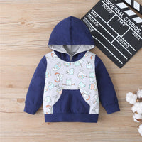 Baby Boys Cartoon Printed Hooded Long Sleeve Top & Pants Boys Casual Suits - PrettyKid