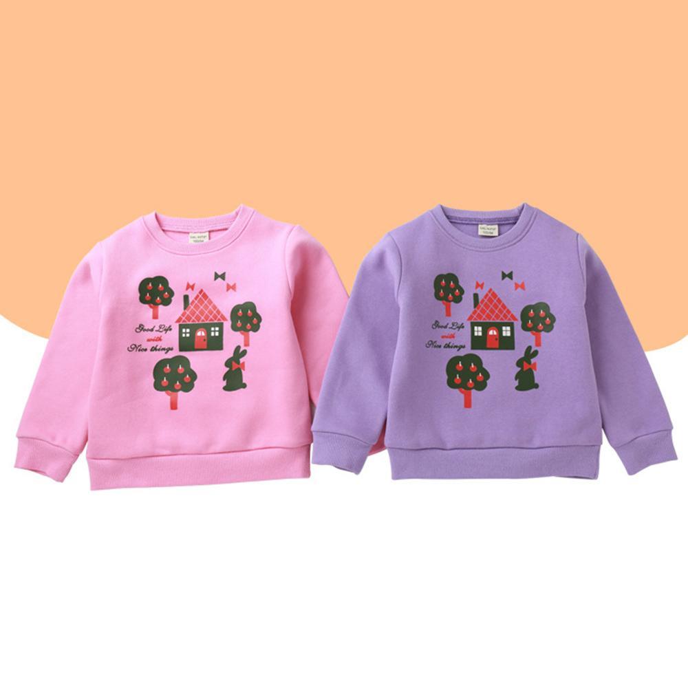 Girls Cartoon Printed Long Sleeve Daily Tees Wholesale - PrettyKid