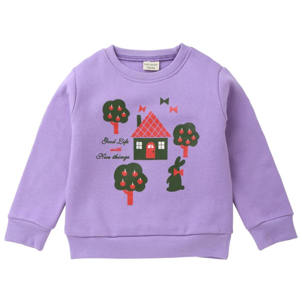 Girls Cartoon Printed Long Sleeve Daily Tees Wholesale - PrettyKid