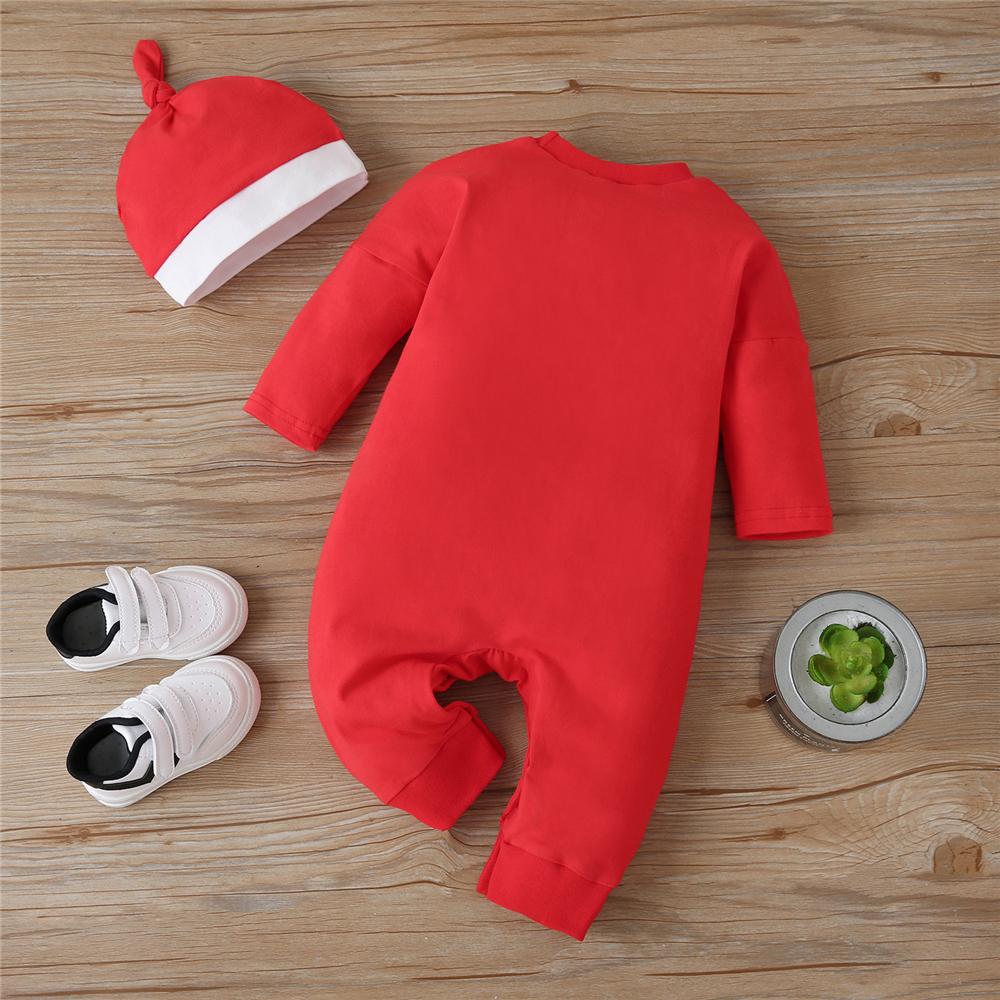 Baby Boys Cartoon Printed Long Sleeve Romper & Hat Babywear Wholesale - PrettyKid