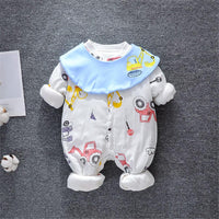 Baby Boys Cartoon Printed Long Sleeve Rompers - PrettyKid