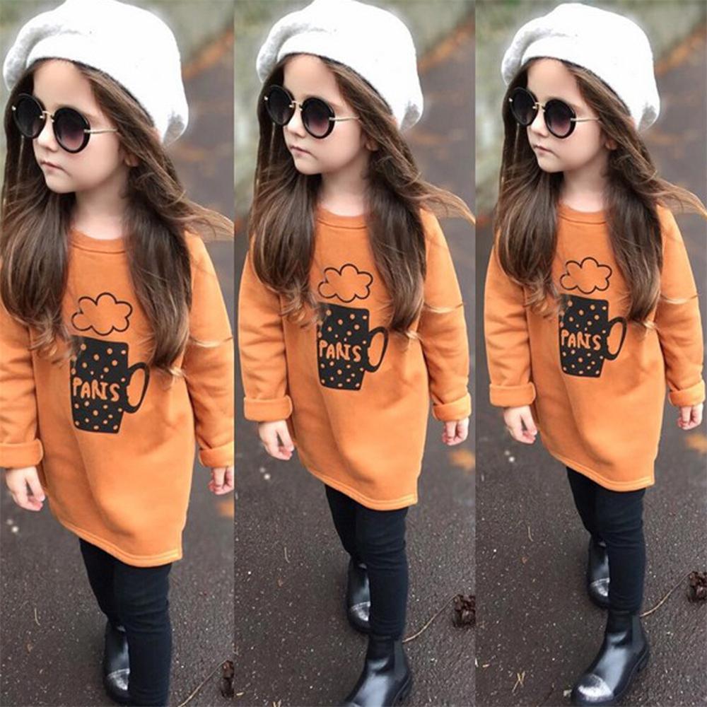 Toddler Girl Cartoon Print Long Sleeve Top & Pants Baby Girl Wholesale - PrettyKid