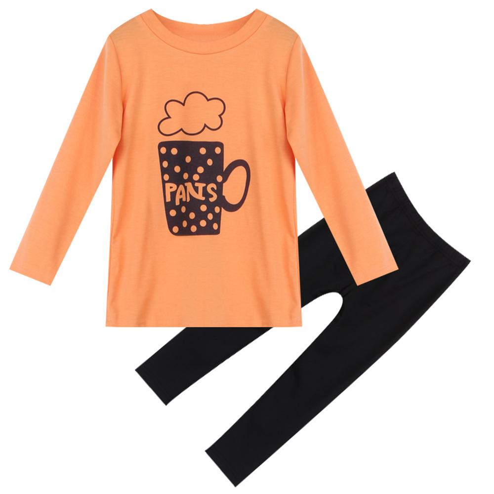 Toddler Girl Cartoon Print Long Sleeve Top & Pants Baby Girl Wholesale - PrettyKid