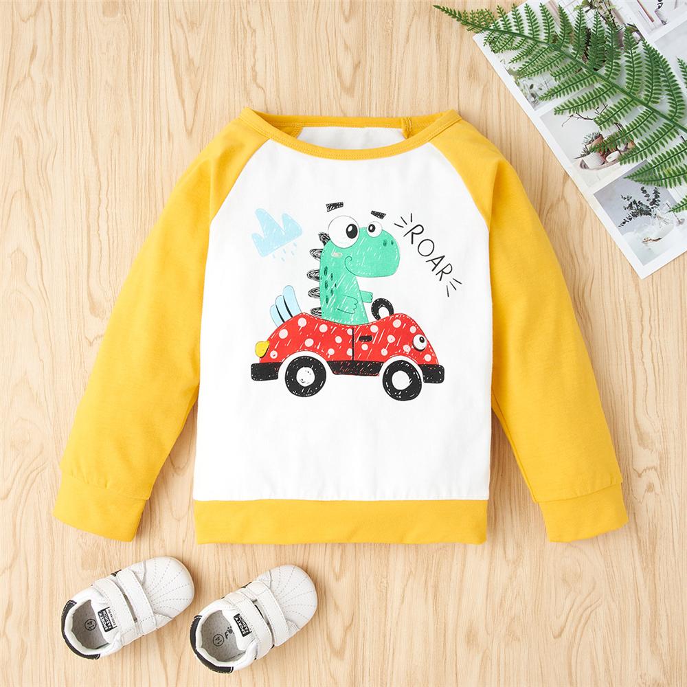 Boys Cartoon Printed Long Sleeve Top & Pants Wholesale Boy Clothes - PrettyKid