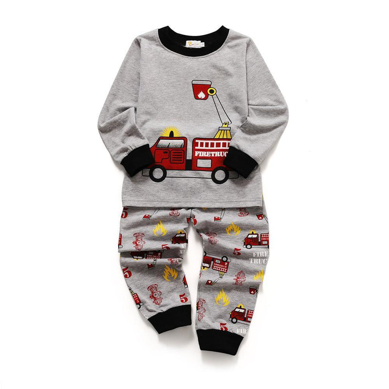 Boys Cartoon Printed Long Sleeve Tops & Pants - PrettyKid