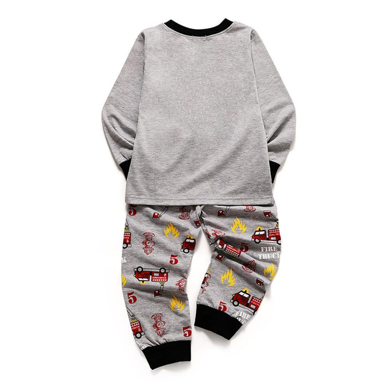 Boys Cartoon Printed Long Sleeve Tops & Pants - PrettyKid