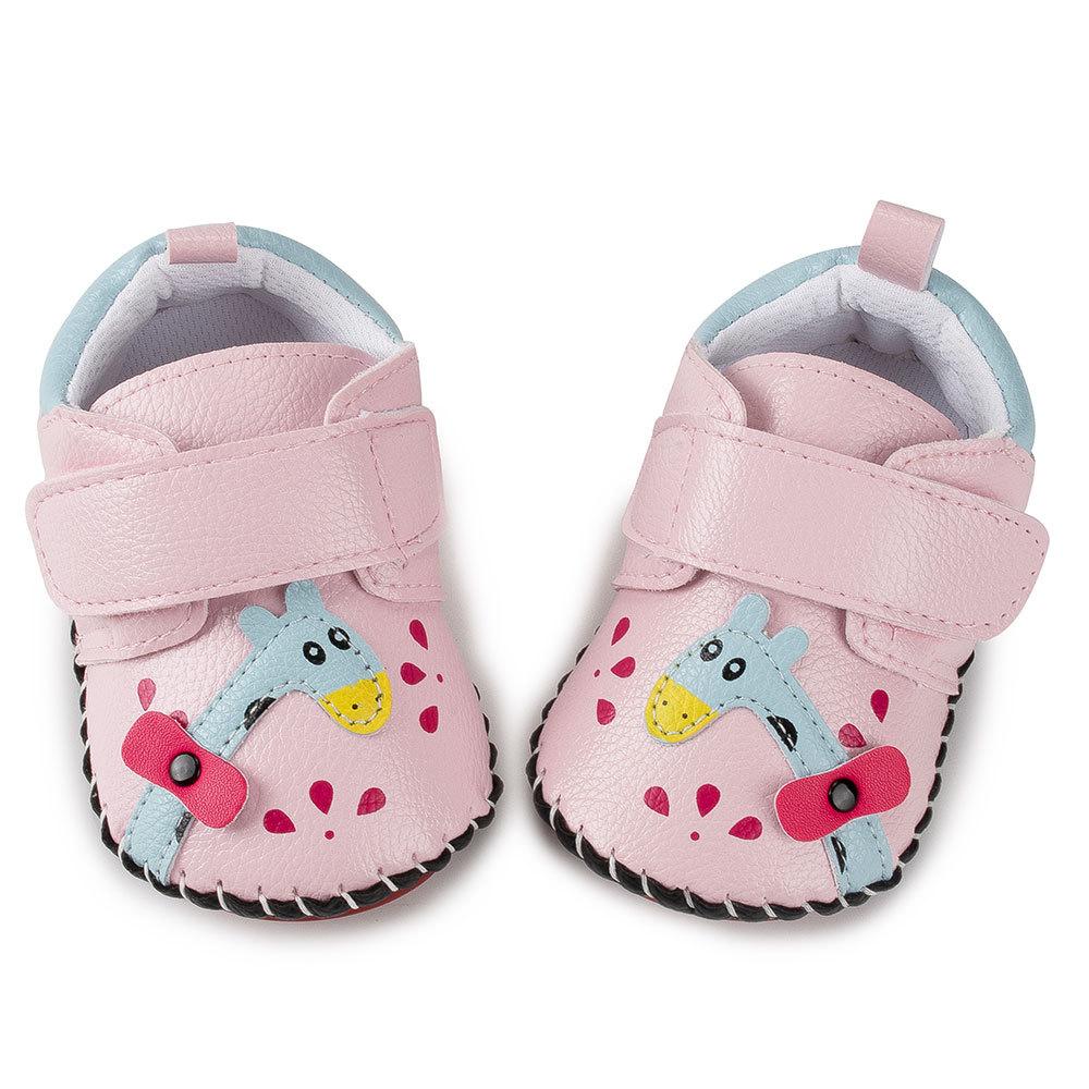 Baby Girls Cartoon Printed Non Slip Magic Tape Flats Shoes - PrettyKid