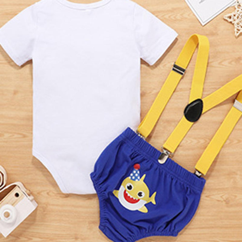 Baby Boys Cartoon Printed Short Sleeve Romper & Overalls Buy Baby clothing Wholesale - PrettyKid