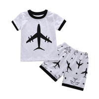 Boys Cartoon Printed Short Sleeve Summer Suits Wholesale Toddler Boy clothes - PrettyKid