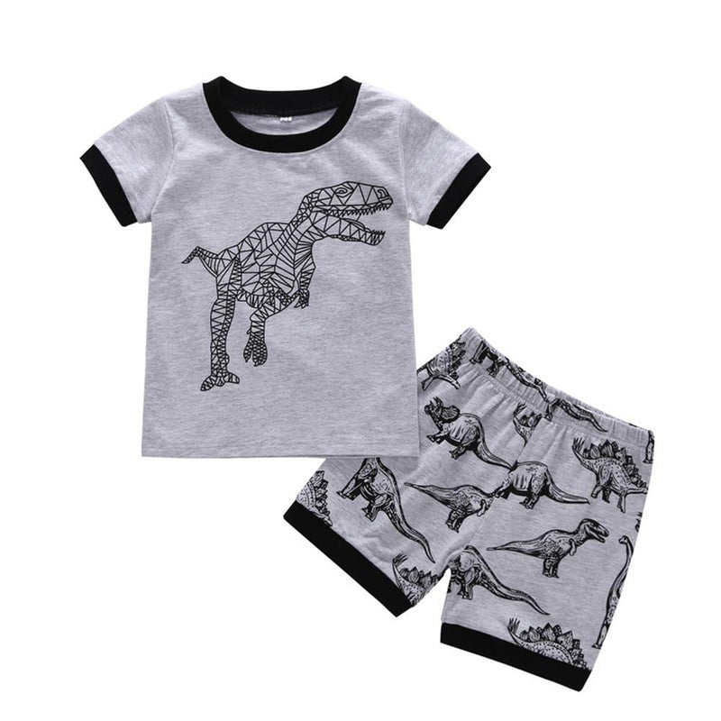 Boys Cartoon Printed Short Sleeve Summer Suits Wholesale Toddler Boy clothes - PrettyKid
