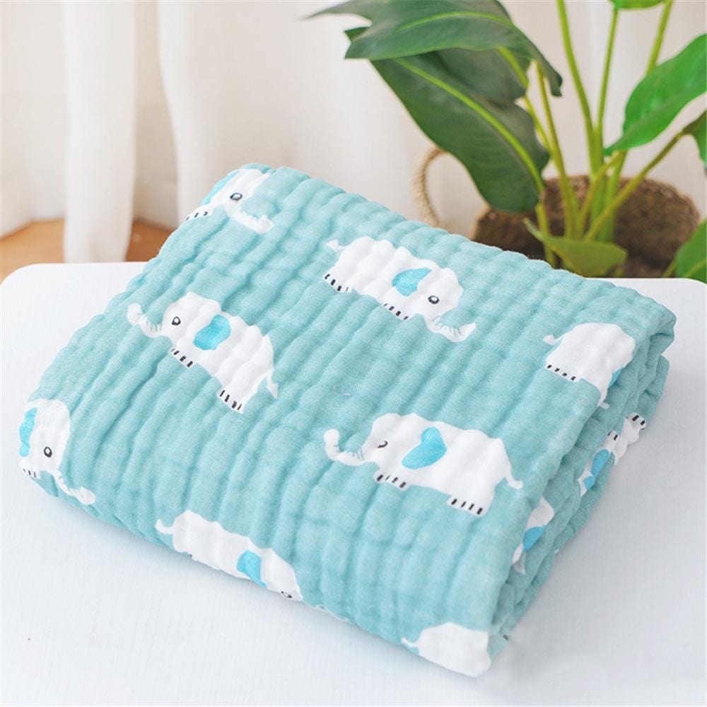 Baby Cotton Cartoon Printed Six-Layer Wholesale Baby Blankets - PrettyKid