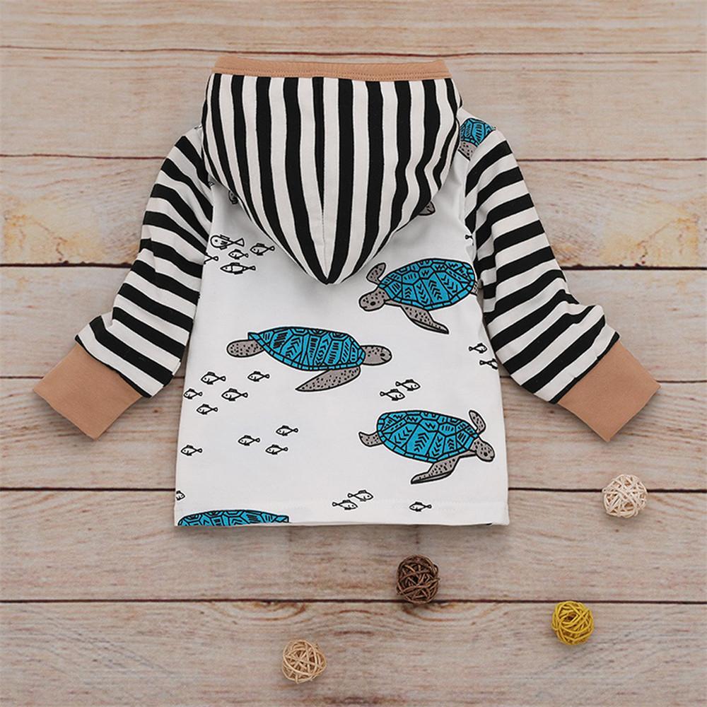 Boys Cartoon Printed Stripe Long Sleeve Tops & Pants - PrettyKid