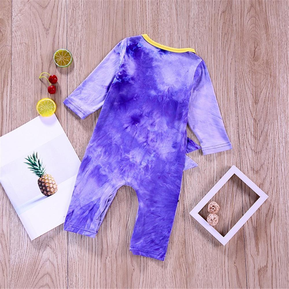 Baby Girls Cartoon Printed Tie Dye Long Sleeve Romper Baby Wholesale Clothing - PrettyKid