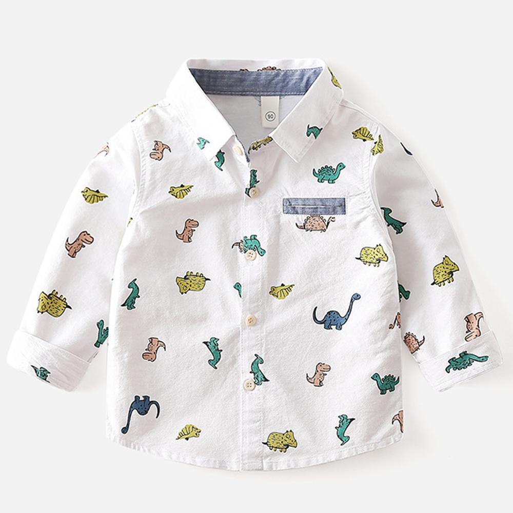 Boys Cartoon Printing Dinosaur Shirt Boys Wholesale Clothing - PrettyKid