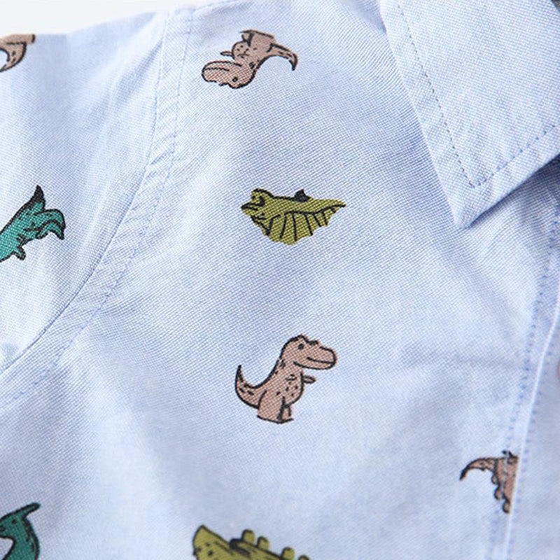 Boys Cartoon Printing Dinosaur Shirt Boys Wholesale Clothing - PrettyKid