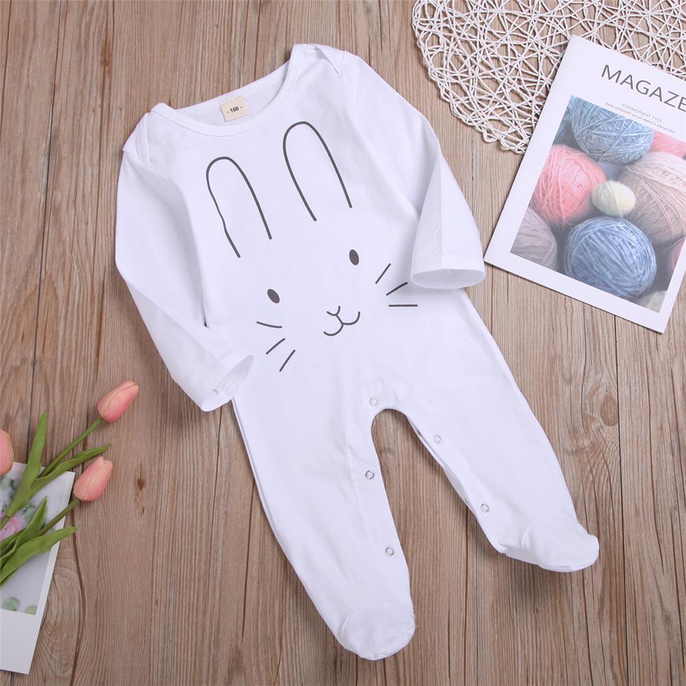 Baby Unisex Cartoon Rabbit Long Sleeve Romper Wholesale Baby Outfits - PrettyKid