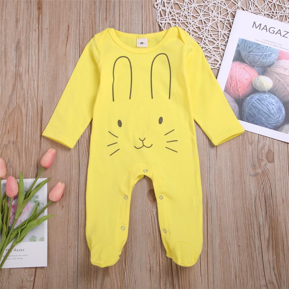 Baby Unisex Cartoon Rabbit Long Sleeve Romper Wholesale Baby Outfits - PrettyKid