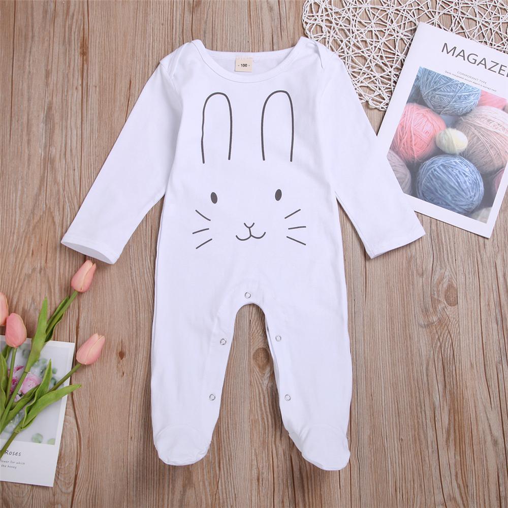 Baby Unisex Cartoon Rabbit Long Sleeve Romper Wholesale Baby Outfits - PrettyKid