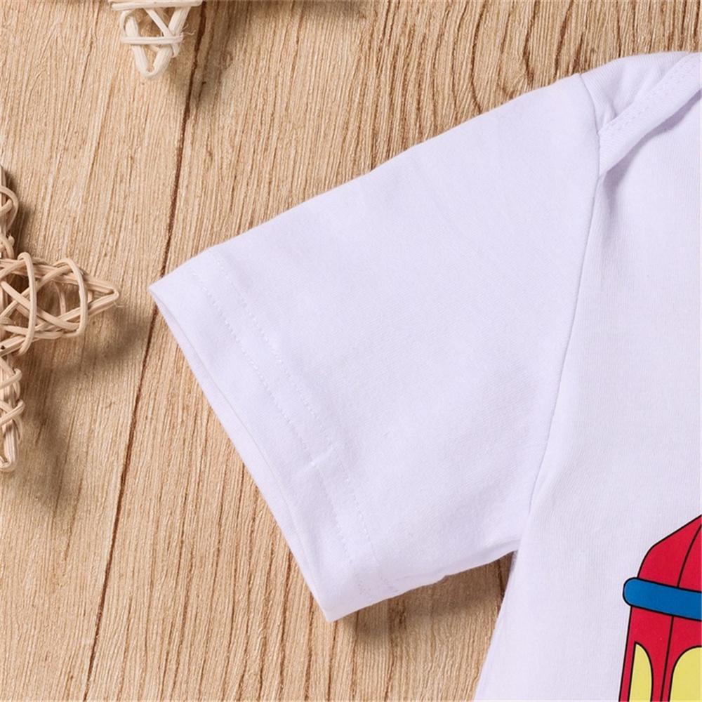 Baby Cartoon Rammadan Letter Printed Short Sleeve Romper new born baby dress wholesale - PrettyKid