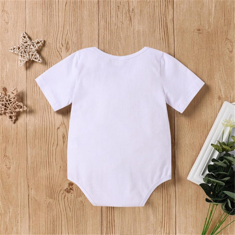 Baby Cartoon Rammadan Letter Printed Short Sleeve Romper new born baby dress wholesale - PrettyKid