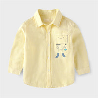 Boys Cartoon Robot Long-sleeved Shirts Wholesale - PrettyKid