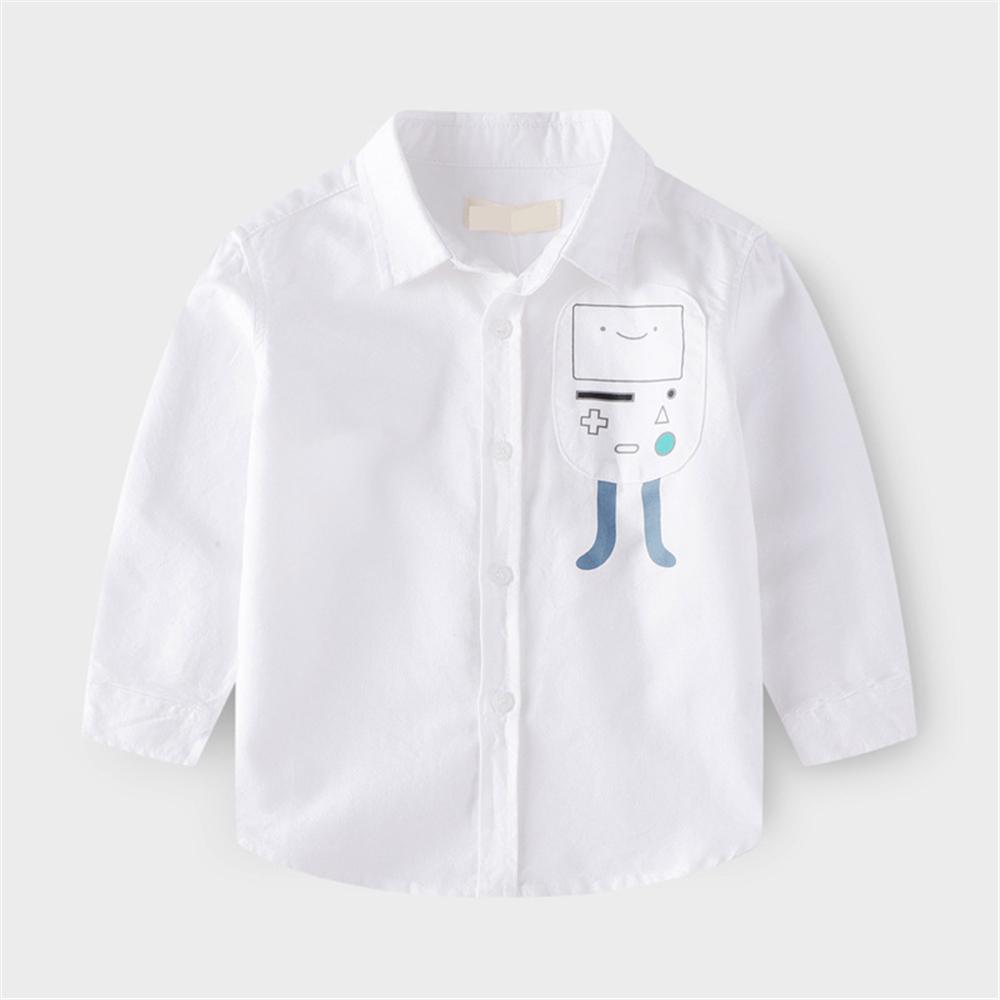 Boys Cartoon Robot Long-sleeved Shirts Wholesale - PrettyKid