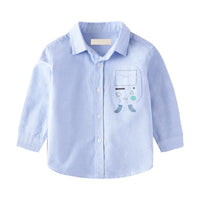 Boys Cartoon Robot Long-sleeved Shirts Wholesale - PrettyKid