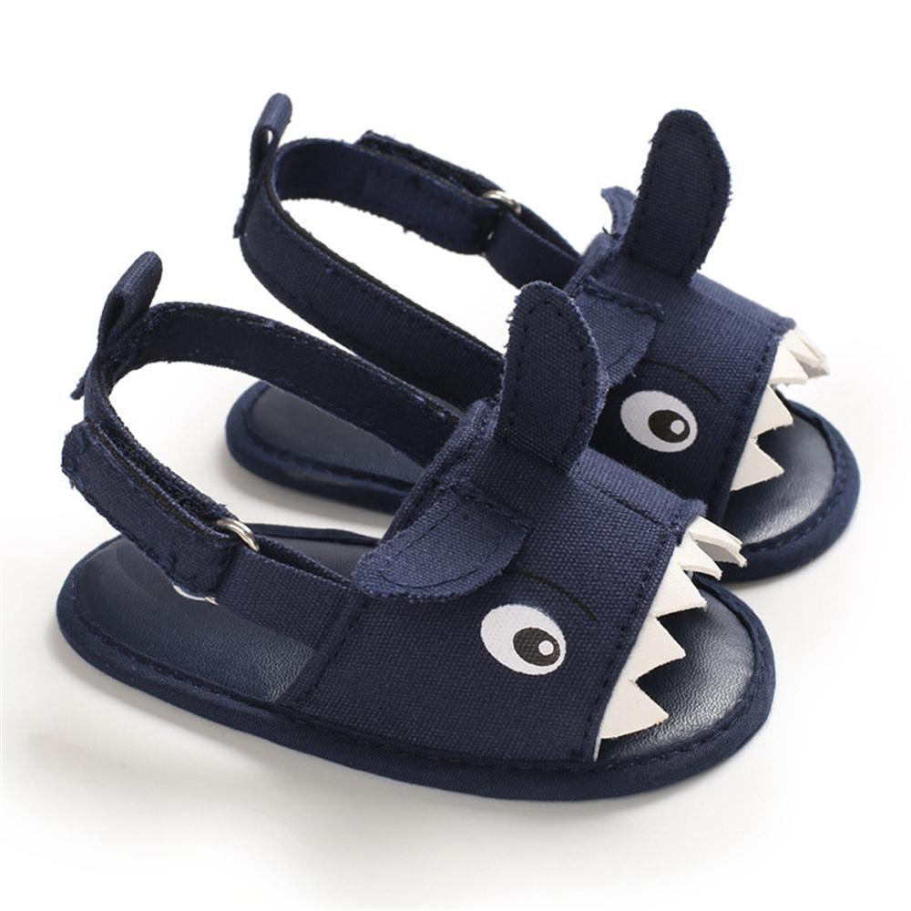 Baby Boys Cartoon Shark Magic Tape Canvas Sandals Baby Shoe Wholesale - PrettyKid