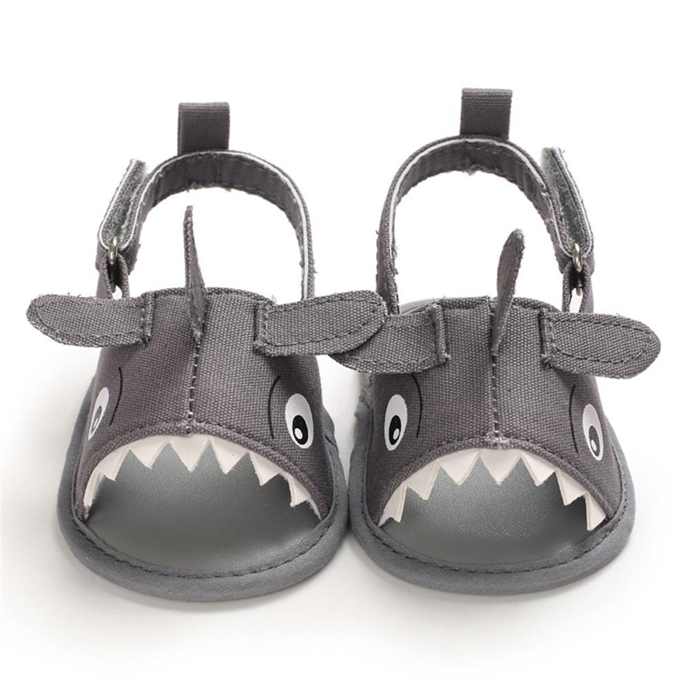 Baby Boys Cartoon Shark Magic Tape Canvas Sandals Baby Shoe Wholesale - PrettyKid