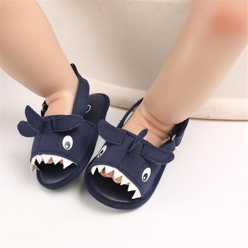 Baby Boys Cartoon Shark Magic Tape Canvas Sandals Baby Shoe Wholesale - PrettyKid
