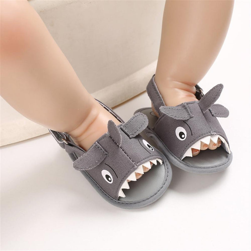 Baby Boys Cartoon Shark Magic Tape Canvas Sandals Baby Shoe Wholesale - PrettyKid