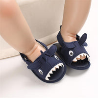 Baby Boys Cartoon Shark Magic Tape Canvas Sandals Baby Shoe Wholesale - PrettyKid