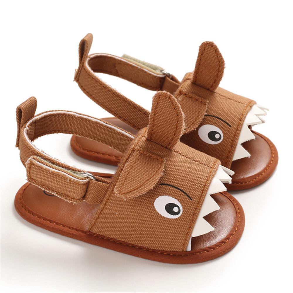 Baby Boys Cartoon Shark Magic Tape Canvas Sandals Baby Shoe Wholesale - PrettyKid