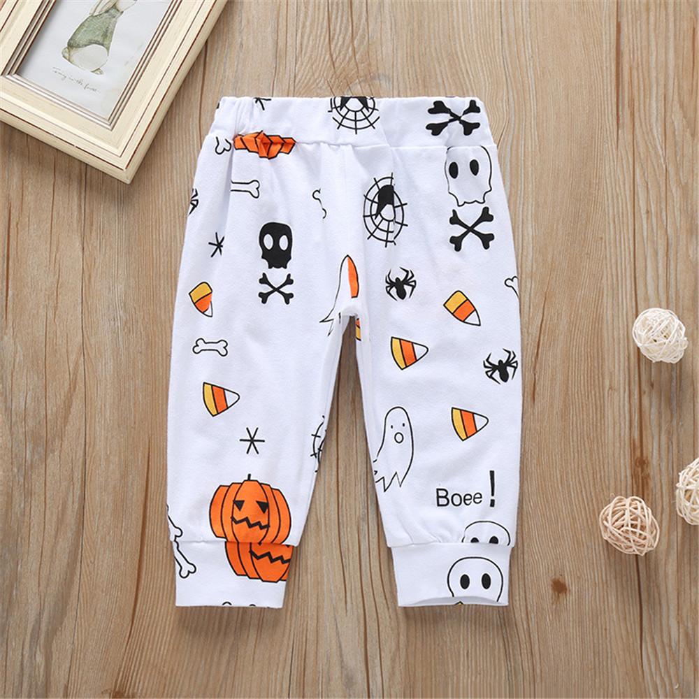 Baby Cartoon Skeleton Pattern Printed Romper & Trousers - PrettyKid