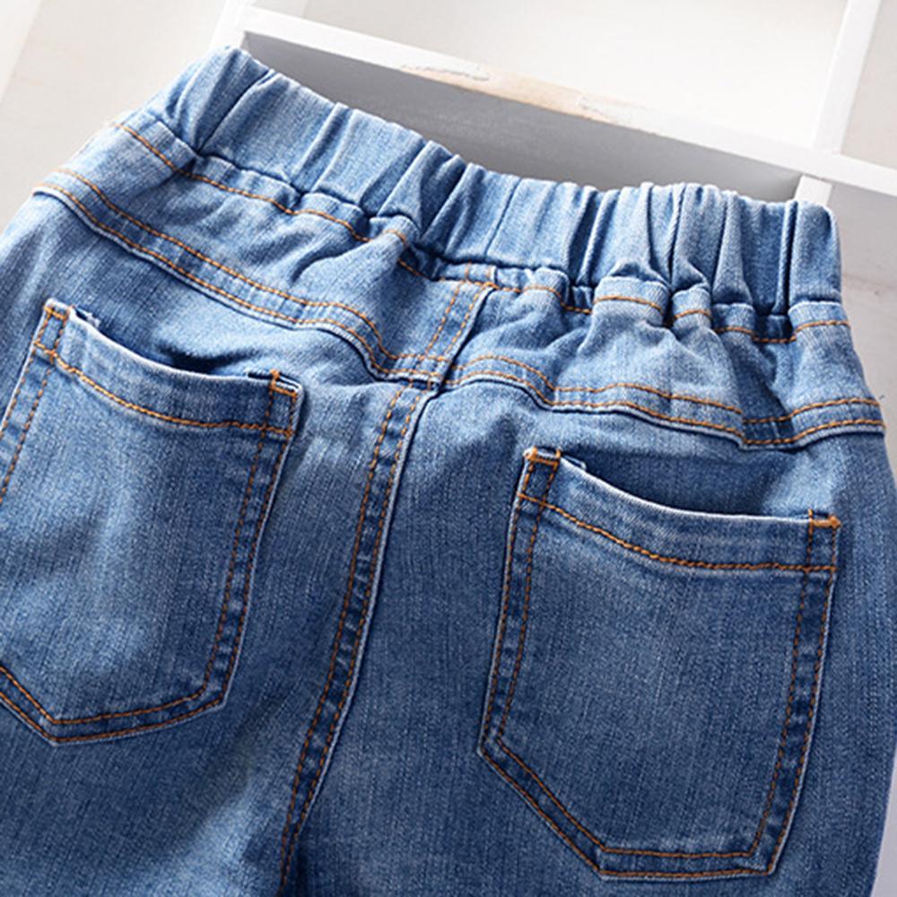 Girls Cartoon Solid Color Casual Jeans Wholesale - PrettyKid