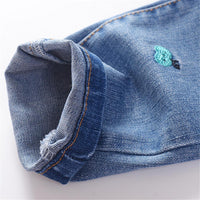 Girls Cartoon Solid Color Casual Jeans Wholesale - PrettyKid